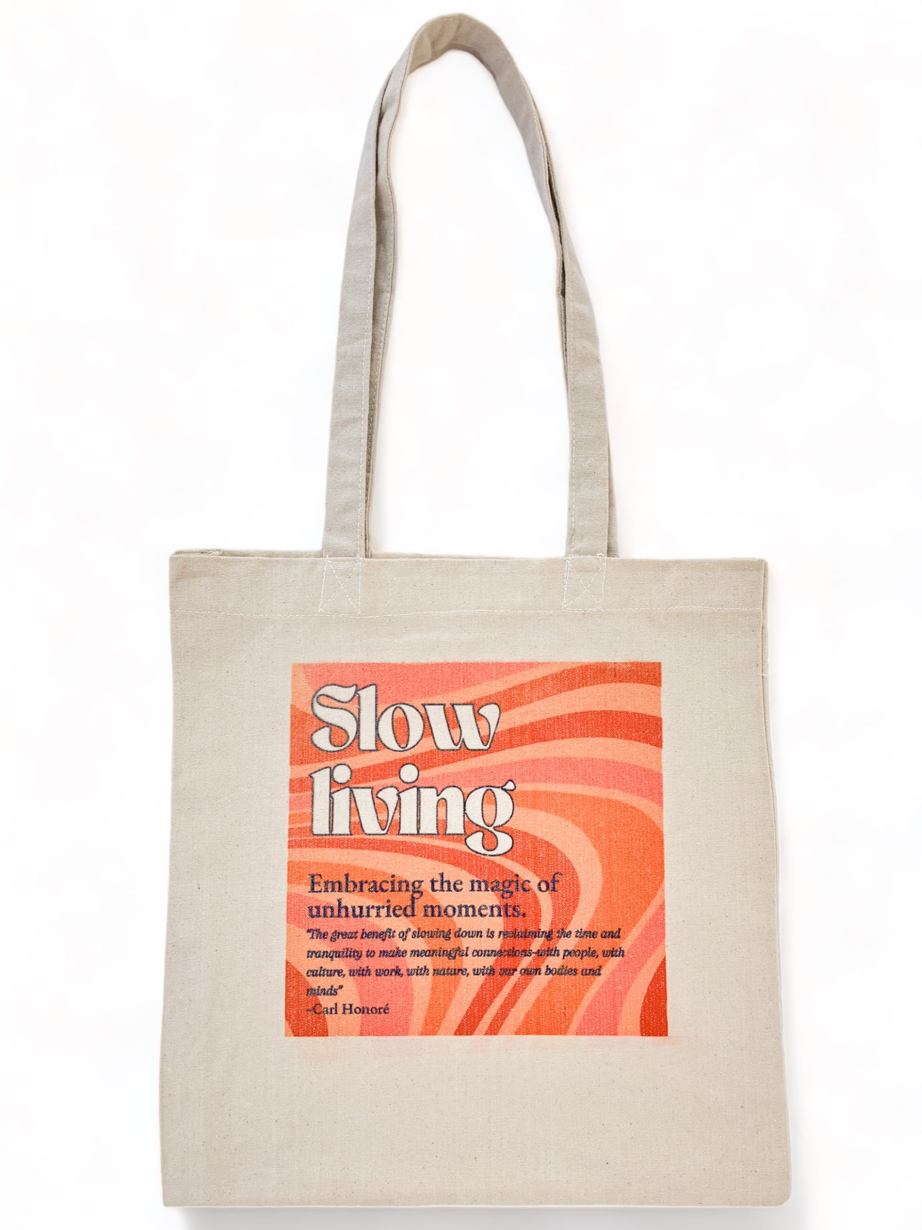 Slow Living Tote Bag - crimsonhues.in